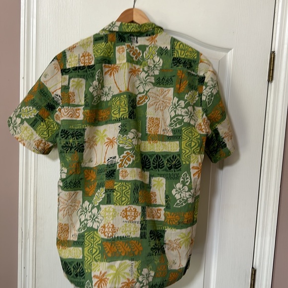 Vintage Howie Made in Hawaii Green Hawaiian Button Front Shirt Size Large - Picture 5 of 13